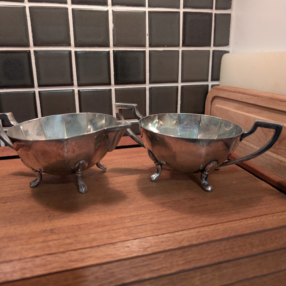 Benedict Silver Plate Art Deco Cream/Sugar